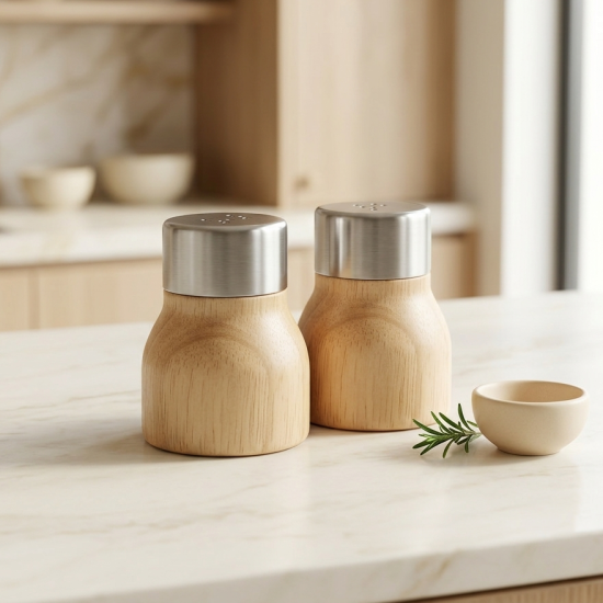Wooden Salt Shaker - 2 Pcs